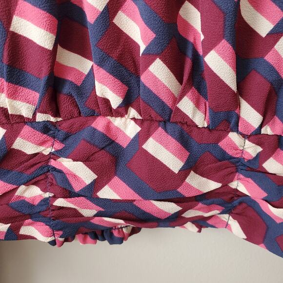 Lane Bryant Women Cross Front Wrap Blouse Top 24 3X Multicolor Geometric NEW - Picture 7 of 12